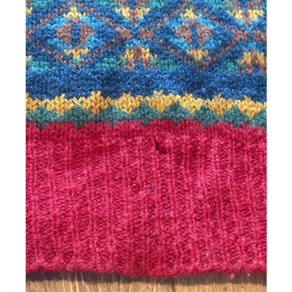 Vintage 80s Laura Ashley 100% Wool Nordic Fair Isle Sweater Made Great Britain - Picture 12 of 12